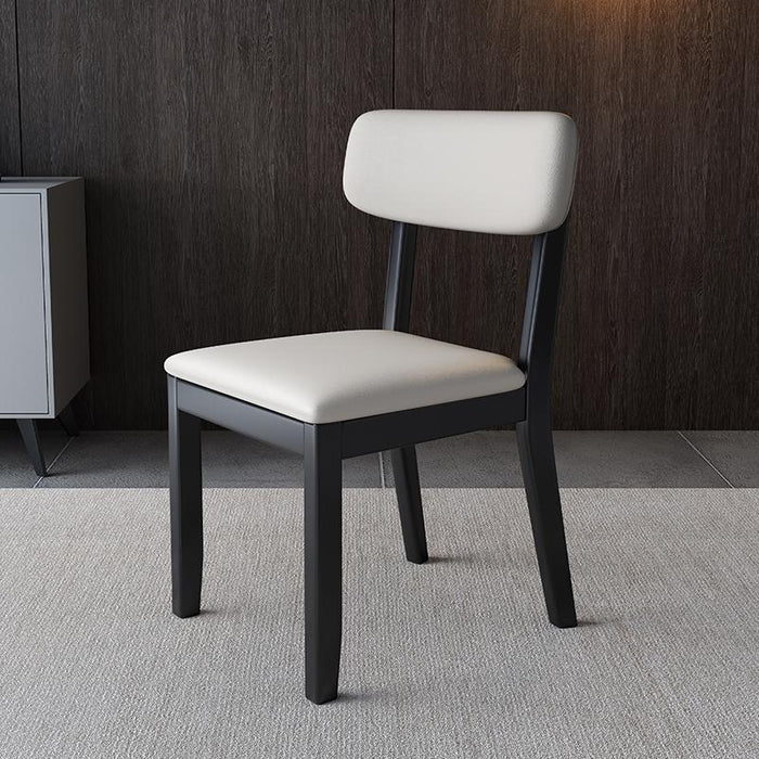WAREHOUSE SALE JUSTIN All Solid Wood Chair Modern Minimalist Light Grey Leather, Black Frame (Discount Price $149 ) ( Special Price $69 )