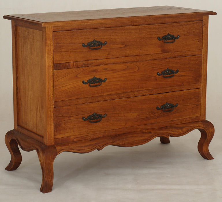 MP - Mervin Solid Timber French Province Chest of Drawers Commode 3 Drawer Lowboy, TEK 168 SB 003 FP -WH_1
