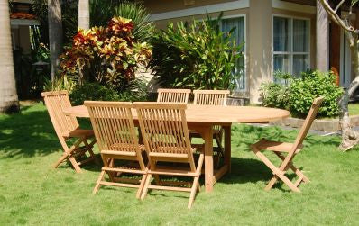Outdoor Extension Table and 6 Folding Chair TEK168 Extension Table 180 and 6 Folding Chair
