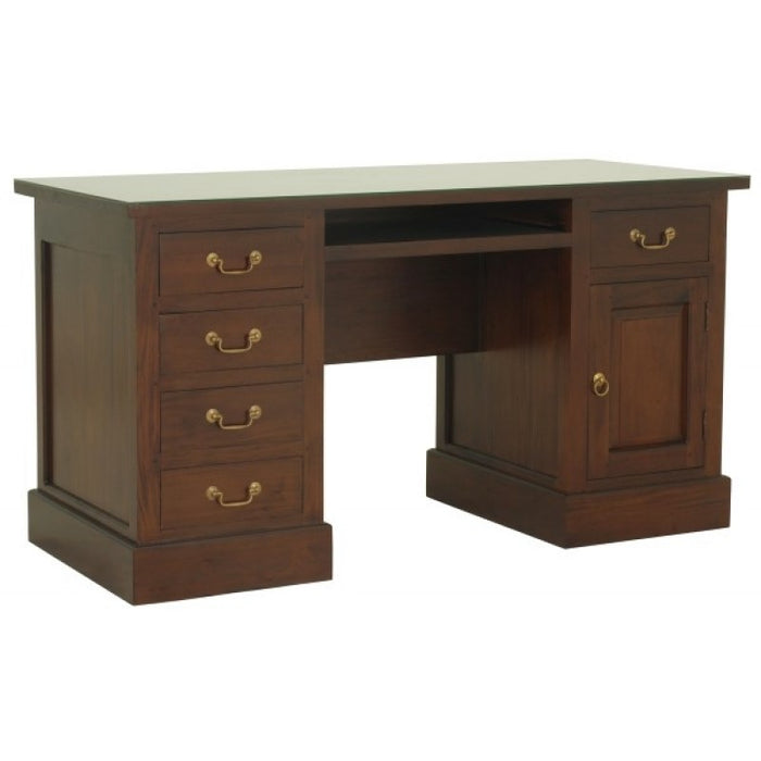 Executive Table Writing Desk 5 Drawers 1 Door Keyboard Storage 150W 65D 80H  TEK168 DK 105 PN