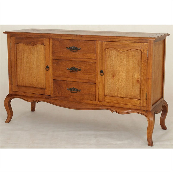 French Solid Timber 2 Door 3 Drawer Sofa Table Buffet, 154cm, TEK168 SB 203 FP LP (Picture for Reference Only)
