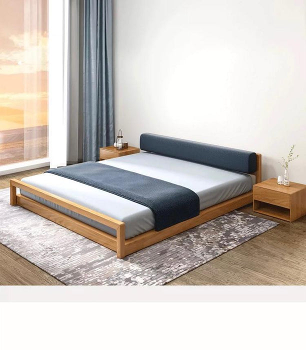 ADACHI Japanese Style Solid Wood Tatami Oak Bed