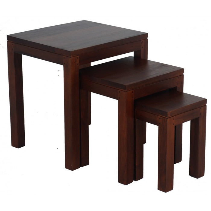 Amsterdam Nest of Table Set of 3, 3 Piece Solid Timber Nested Table Set,  45W 40D 50H TEK168 NT 300 TA