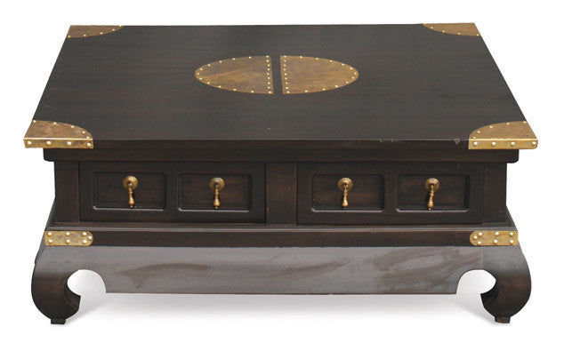 Chinese Oriental Coffee Table 100 cm x 100 cm Square Design 4 Drawers TEK168 CT 004 TS CSN ( Chocolate Colour )