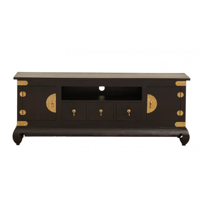 MP - Chinese Oriental TV Console 4 Drawer 2 Door TEK168 EU 204 LCSN  ( Picture and Ilustration for Reference Only ) ( Mahogany Colour )
