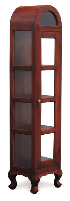Display Cabinet Range 4 Shelves 1 Door French Leg TEK168 DC 100 SDL  ( Picture Illustration Colour for Reference Only ) ( Chocolate Colour )