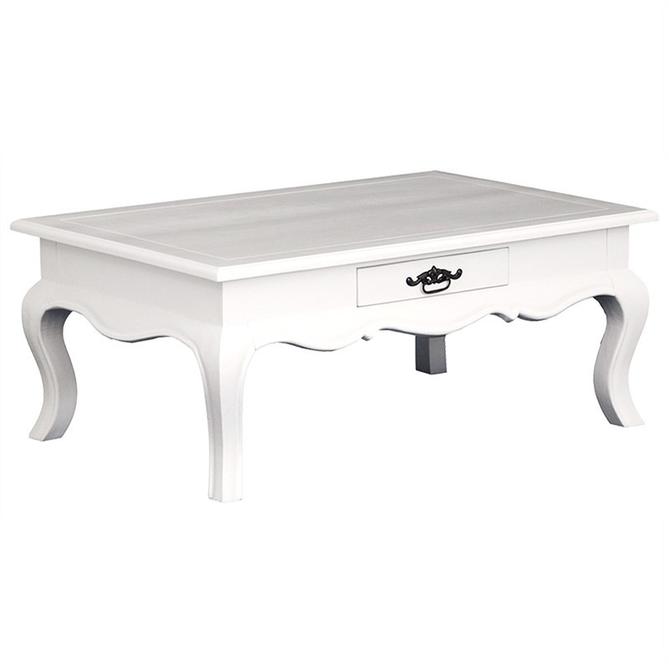 French Provincial Center Table Solid Timber 2 Drawer  Coffee Table - TEK168 CT 002 FP-WH( Picture for Reference Only )