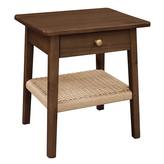 Kelly One Drawer Bedside Table (with Black Loom) TEK168 BS 001 RTKL (Walnut / Almond)