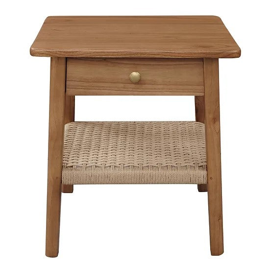 Kelly One Drawer Bedside Table (with Black Loom) TEK168 BS 001 RTKL (Walnut / Almond)