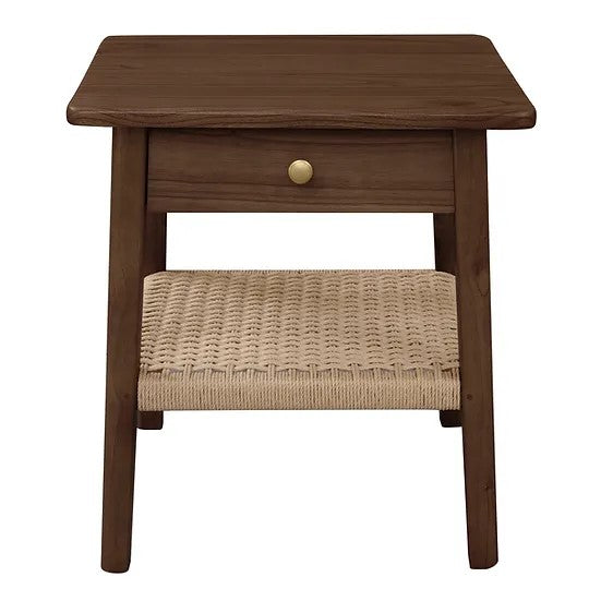 Kelly One Drawer Bedside Table (with Black Loom) TEK168 BS 001 RTKL (Walnut / Almond)