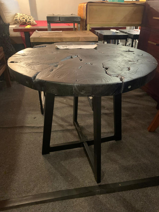 Teakwood Coffee Table  Dia 60cm 60 60 55.5 (Black Silver) CT 060 TR