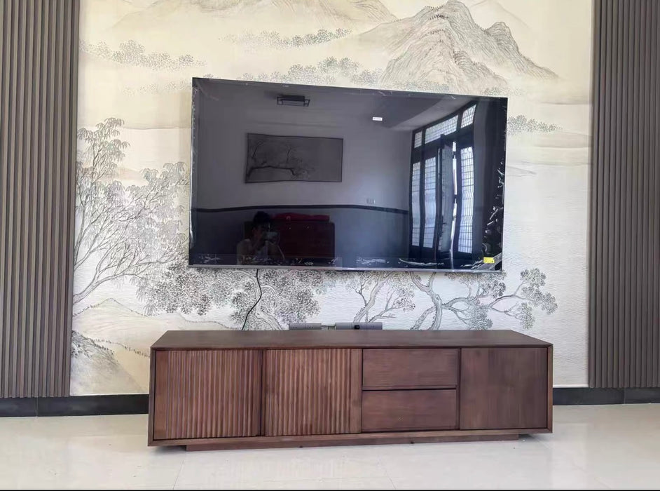 Adriannan HYATTA Scandinavian Japandi Solid Wood TV Console Cabinet