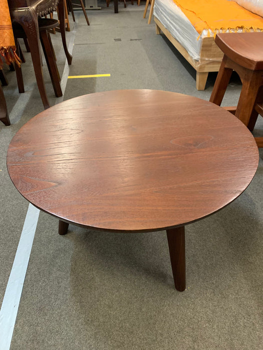 Teak Round Coffee Table Solid Wood Dia 65 65 40H cm (Final Price $299)
