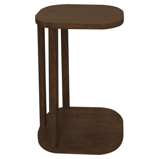 Oslo Mindi Wood C-shape Side Table, Walnut