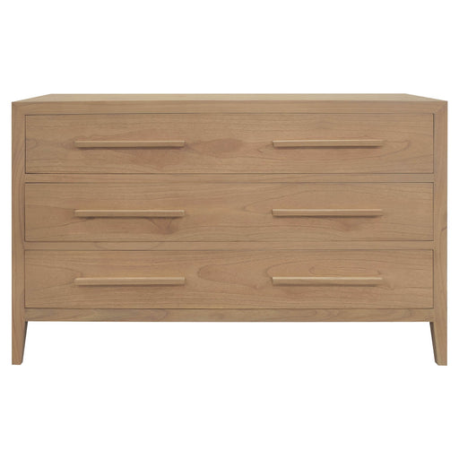 RADISSON Dion Teak Wood 3 Drawer Chest of Drawers Dresser, Natural Other Color Option