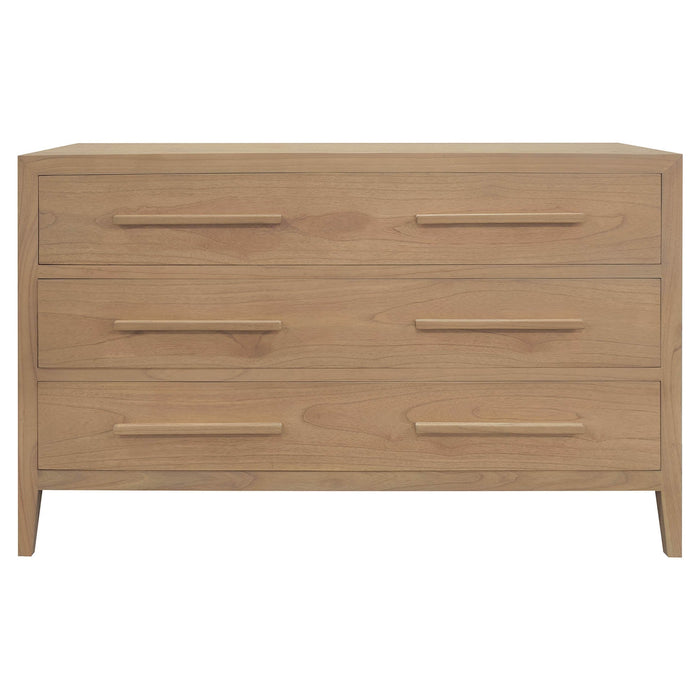 RADISSON Dion Teak Wood 3 Drawer Chest of Drawers Dresser, Natural Other Color Option