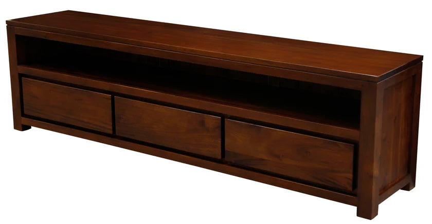WAREHOUSE SALE Biddinghuizen Amsterdam TV Console 3 Drawer with Long Bottom Shelf Full Solid TEK168 SB 003 TA ( Discount Price $1199, now Special Price $999 )