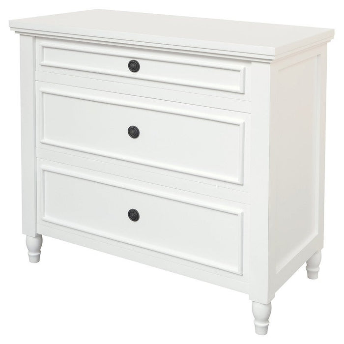 RADISSON Beau Teak Timber 3 Chest of Drawer Dresser, White