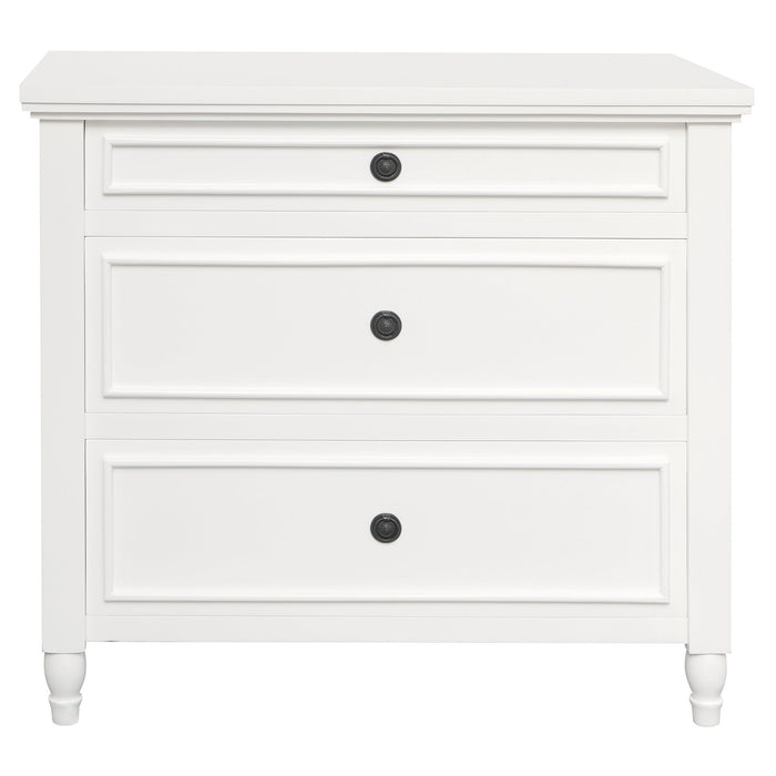 RADISSON Beau Teak Timber 3 Chest of Drawer Dresser, White