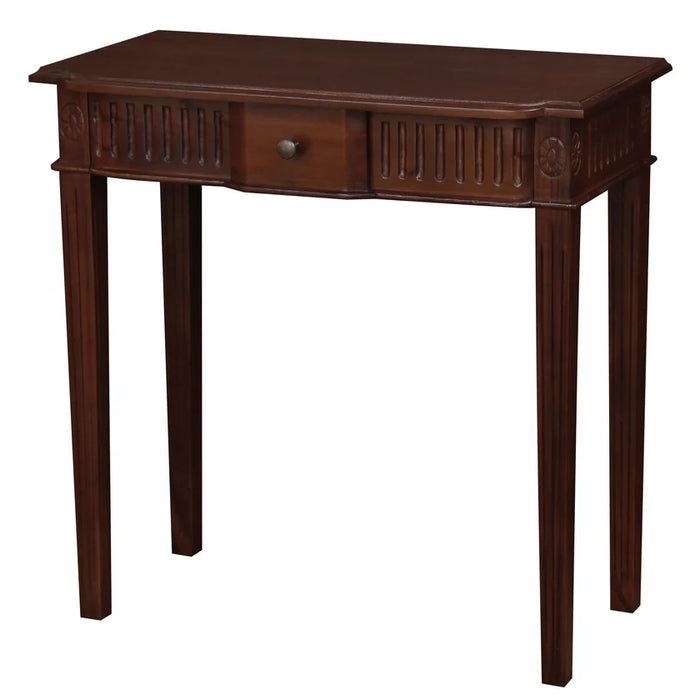 Teak Milly 1 Drawer Carved Hall Table TEK168 TB 165 (M) (LP)