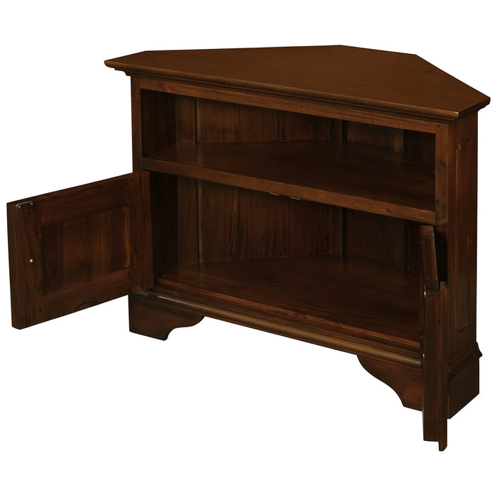 Tasmania Corner TV Console Stand Unit Triangular Back TEK168 TV 200 PN CNR ( Walnut Color )