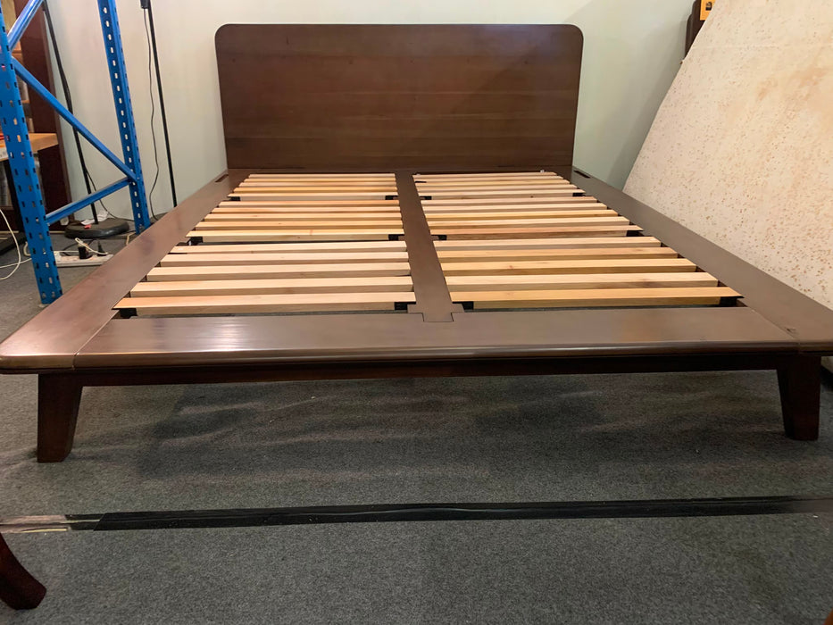 Round Corners RADISSON Gatsby Solid Timber King / Queen Size Platform Bed Frame Teak 168 BS 000 PL BBF QS / KS (WN)