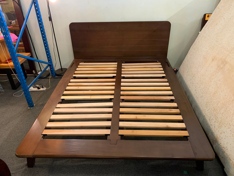 Round Corners RADISSON Gatsby Solid Timber King / Queen Size Platform Bed Frame Teak 168 BS 000 PL BBF QS / KS (WN)