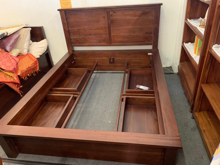 Amsterdam Bed King Size with 4 Storage Drawers Full Solid TEK168 BS 004 TA KS  ( King )
