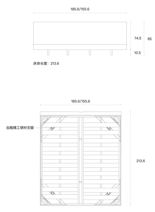 NJORD HAMPTON Scandinavian Solid Wood Suspended Bed Frame
