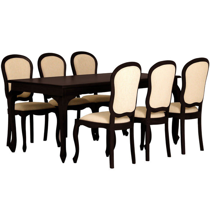 MP - Queen Ann Solid Timber Dining Chair 6 Piece Package Set ( 6 Non Arm rest ) - TEK168 CH 54 56 QA DC ( Picture for Reference Only )