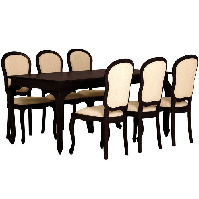 Queen Ann Dining Table DT 180 x 90 cm QA with 6 Amsterdam Chair Special Package Set