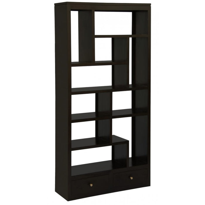 Amsterdam Solid Teak Timber 10 Cube Shelf with 2 Drawer Bookcase Divider Display - TEK168 CU 012 TA LP