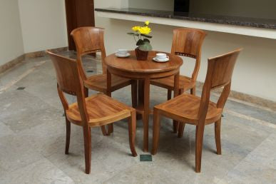 Outdoor Round Table and 4 Curve Back Chairs Set ( Special Package ) TEK168INX TABLE 80 and 4 CURVE BACK CHAIR SET