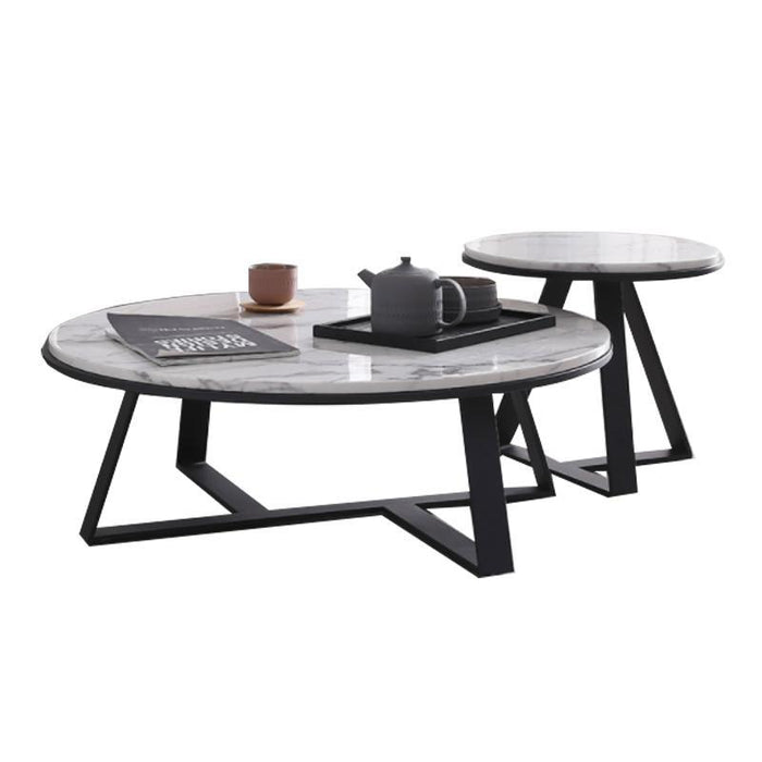 ELEANOR Oval Marble Coffee Table Set