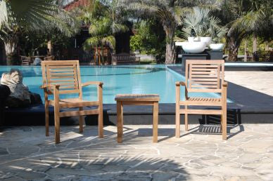 Outdoor Small Table and 2 Stacking Chair TEK168INX SMALL TABLE and 2 STACK CHAIR SET