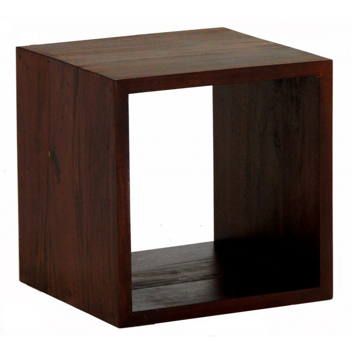 Minimalist Teak Cube Display 1 Shelf Unit TEK168 CU 001 RPN ( Chocolate Colour )