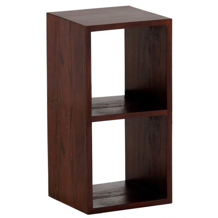 MP - Minimalist Teak Bookcase Display 2 Cube 2 Shelves Bookcase TEK168 CU 002 RPN ( Chocolate Colour )