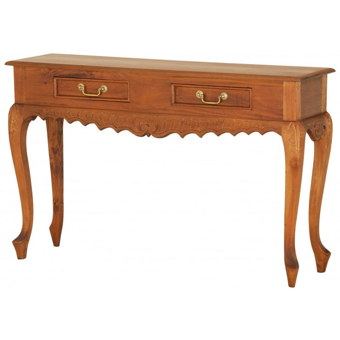 WAREHOUSE SALE MP - Queen AnnMary French Console Table with 2 Drawers ( 2 Drawer Carved Sofa Table ) TEK168 ST 002 CV Desk ( Discount Price $629 Special Price $399 )