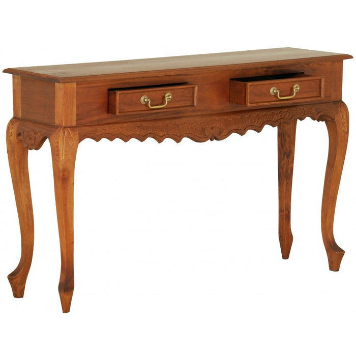 MP - Queen AnnMary French Console Table with 2 Drawers Carved Sofa Table TEK168 ST 002 CV Desk