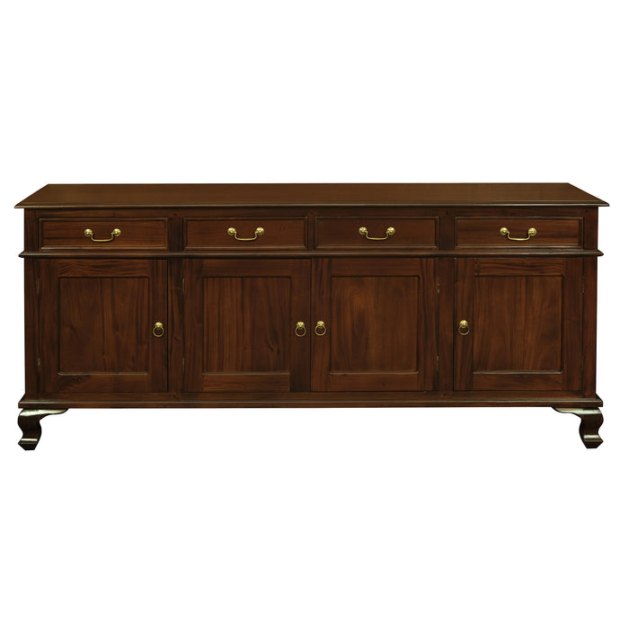 Queen Anna Solid Teak Wood Timber 4 Door 4 Drawer 200cm French Buffet Sideboard Table - White TEK168 SB 404 QA  ( Picture for Reference Only )
