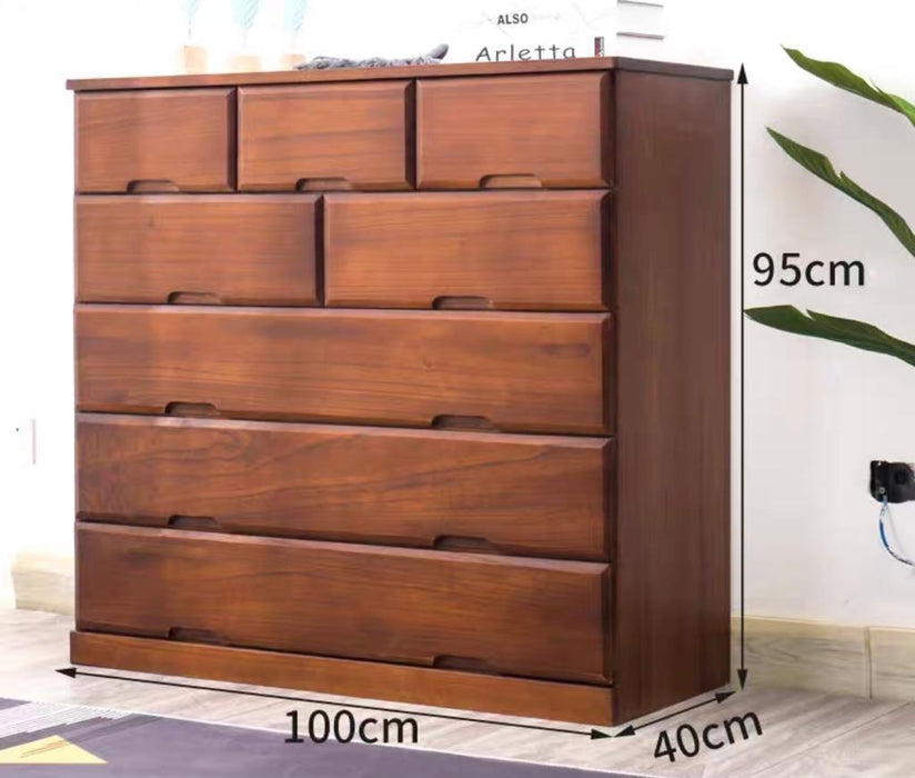 Mateo American 7 Drawer Chest of Drawers Commode Tall Boy 100 W x 45 D x 95 H cm