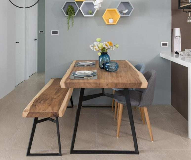AVERY Solid Wood Dining Table Acacia Suar Design — TeakCo