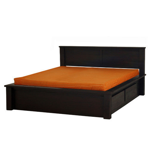 MP - Amsterdam Bed Queen Size with 4 Storage Drawers Full Solid TEK168 BS 004 TA QS ( Queen ) ( Chocolate Colour )