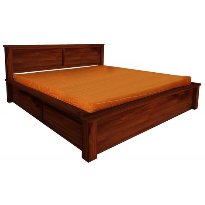 Amsterdam Bed Queen Size with 4 Storage Drawers Full Solid  TEK168 BS 004 TA QS ( Queen ) ( Natural  Colour)