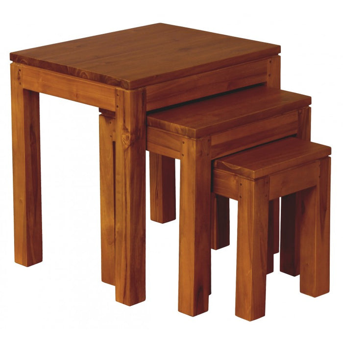 Amsterdam Nest of Table Set of 3, 3 Piece Solid Timber Nested Table Set,  45W 40D 50H TEK168 NT 300 TA