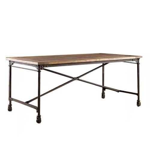 AALIYAH Industrial-Style Wooden Table Made from Solid Wood