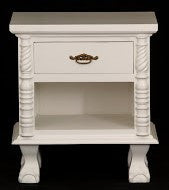 Jepara French Side Table 1 Drawer 1 Open Shelf TEK168 BS 001 CVPL ( Royal White Color )