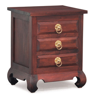 MP - China Shanghai Side Table 3 Drawer TEK168 BS 003 OL RH  ( Picture Illustration Colour for Reference Only ) ( Light Pecan Colour )
