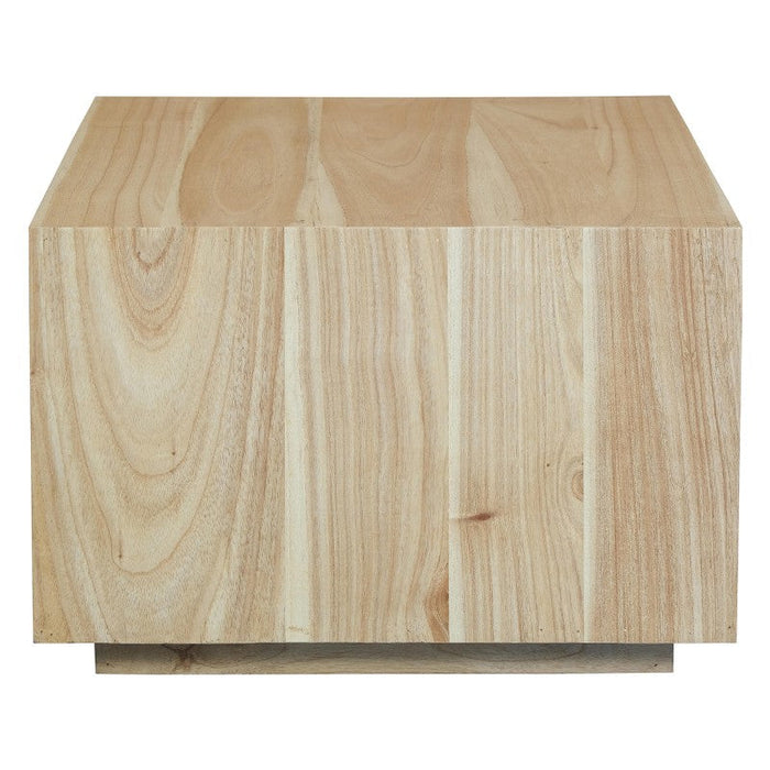 OSCAR WYNHAM Teak Timber Low Bedside Table, Natural