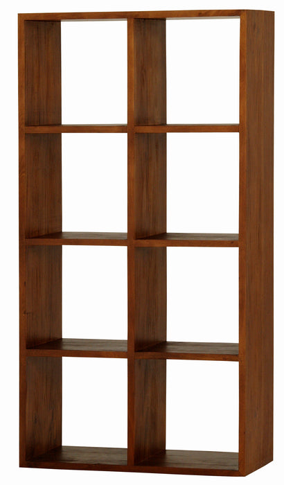 Minimalist Teak Cube Light Pecan Colour Bookcase Display Eight Shelf TEK168CU-008-RPN